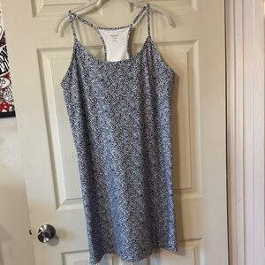 Old Navy Black and White Spotted Mini racer back activewear Dress